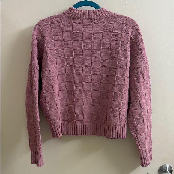 Abercrombie & Fitch Pink Crew Neck Textured Sweater - Picture 3 of 3